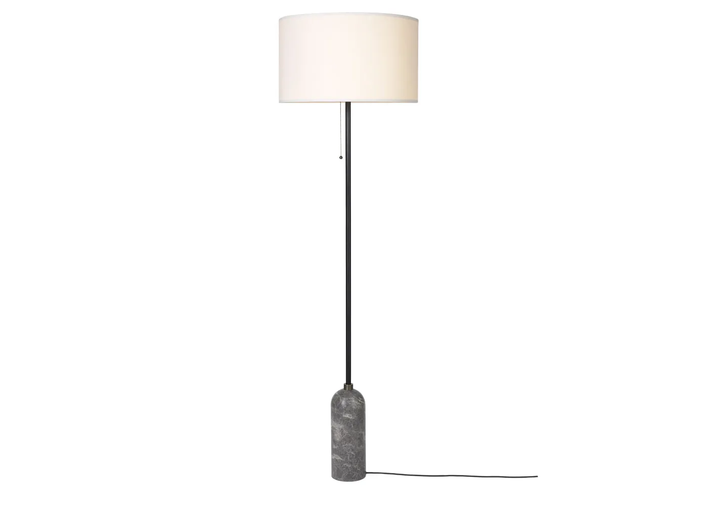 Gubi Gravity Floor Lamp Grey Marble Base White Shade 1