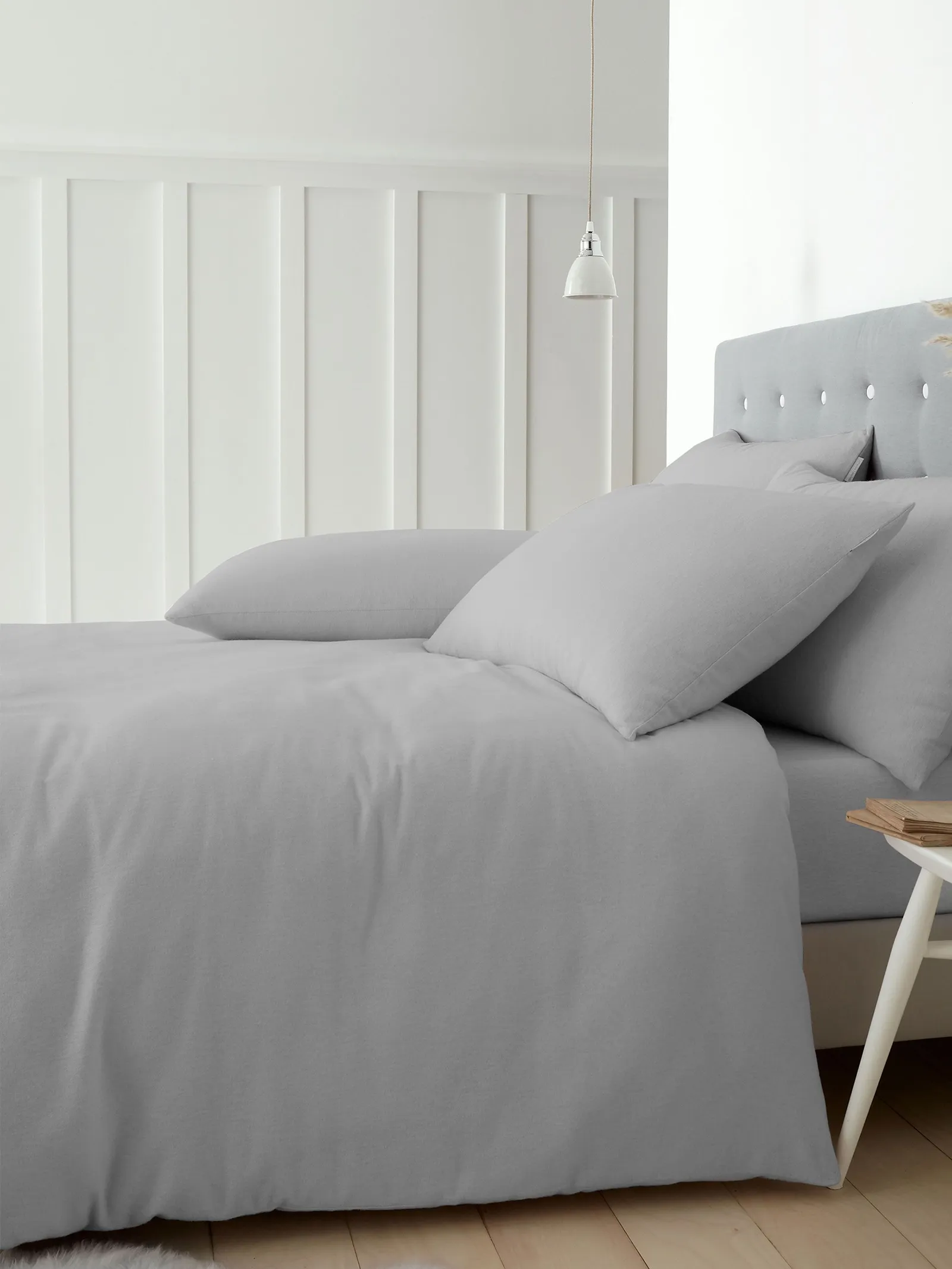 Catherine Lansfield 'Brushed Cotton' Duvet Cover Set in Grey