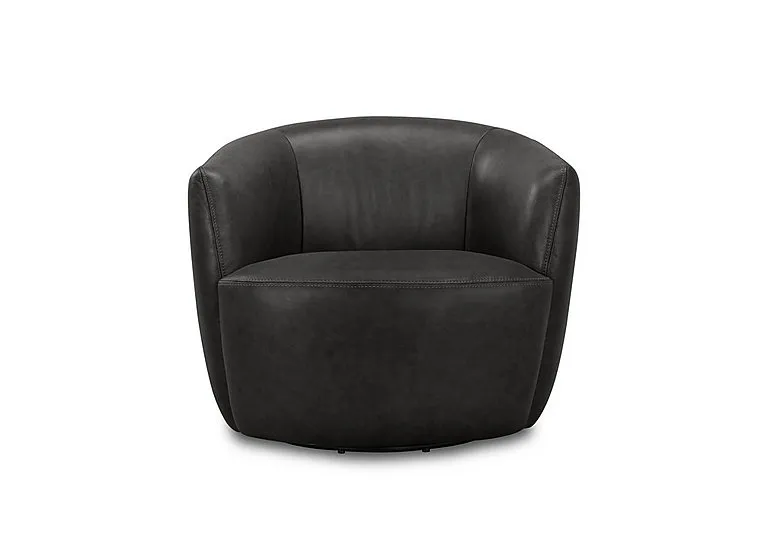 Henna Leather Swivel Accent Chair - Living Room Furniture