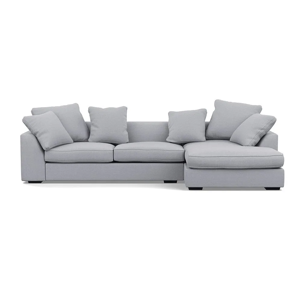 Heal's Cumulus Right Hand Facing Corner Sofa Brushed Cotton Pewter Black Feet