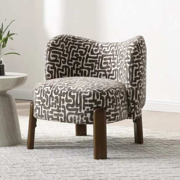 Cora Abstract Jacquard Print Accent Chair