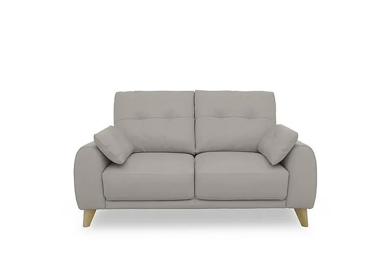 Malmo Leather 2 Seater Sofa - Silver Grey