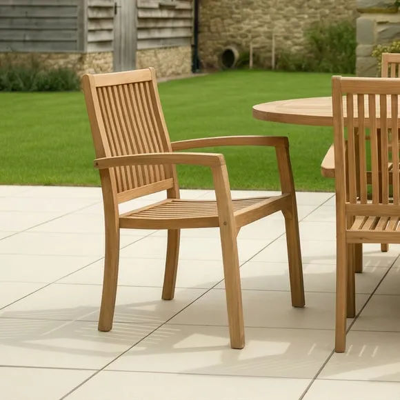 Return - Set of 2 Teak Stacking Chairs