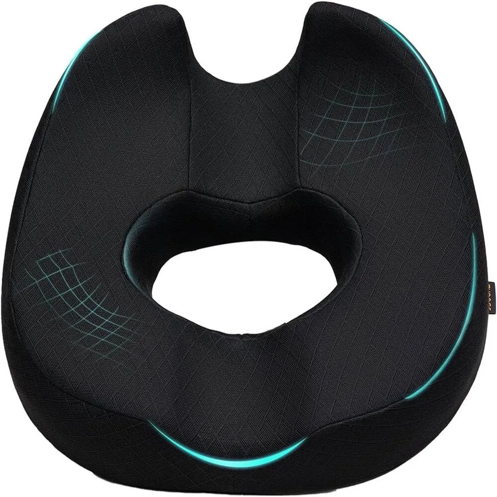 SPETLEK Memory Foam Seat Cushion Tailbone Support Comfort Pad Car Office Use in Black