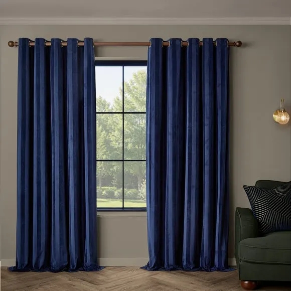 Paoletti Regency Stripe Eyelet Curtains 2