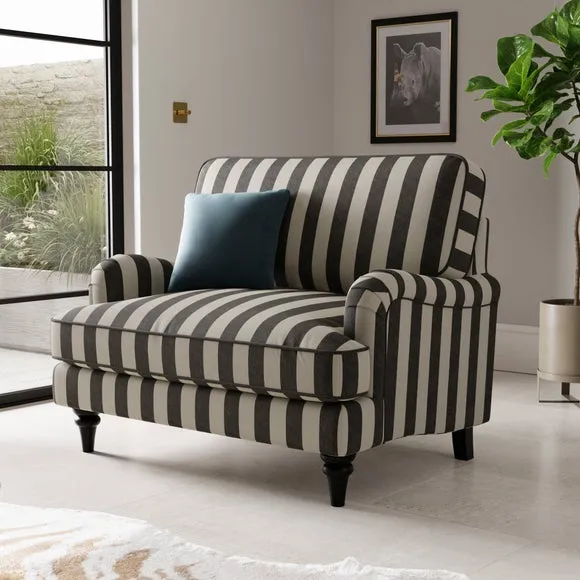 Beatrice II Woven Stripe Snuggle Chair 1