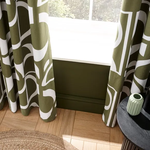 Brixton Modern Blackout Eyelet Curtains 4