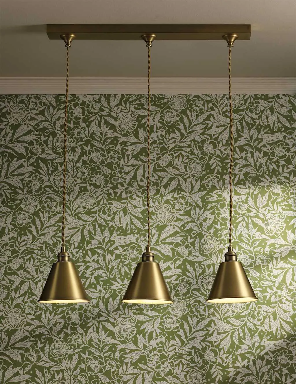 Joules Home Lighting Wollaton Metal 3 Light Bar Pendant Light Antique Brass