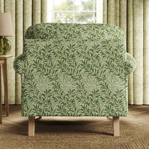Jolene William Morris Willow Bough Print Velvet Snuggle Chair 2