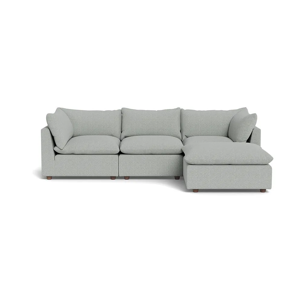 Heal's Astrid Right Hand Facing Corner Sofa Melton Wool Limestone Walnut Stained Beech Feet 1