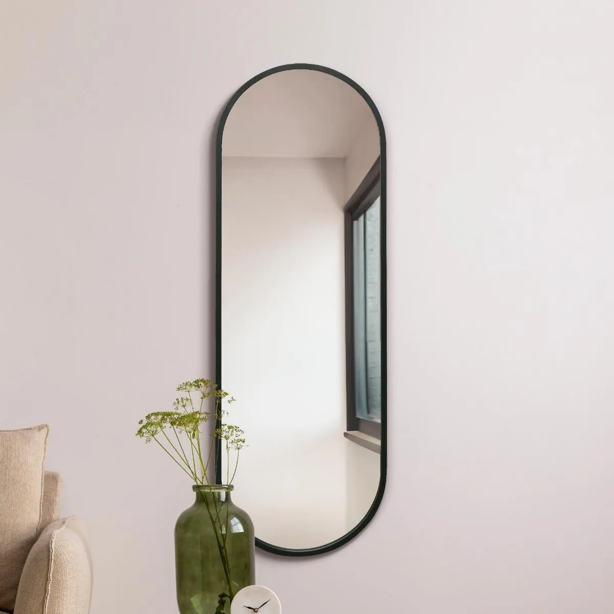 MirrorOutlet Black Metal Framed Double Arched Wall Mirror (160CM X 55CM) 6