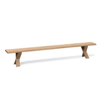 Heal's Oslo Bench 280x35cm Blonde Oak Natural Edge Filled