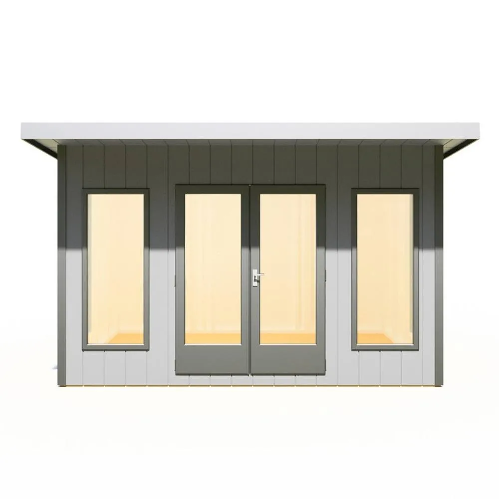 Shires Cali 12x8 Feet Pent 1 Garden Office - OSB/MDF - L334xW402xH246.1 cm in Light Brown