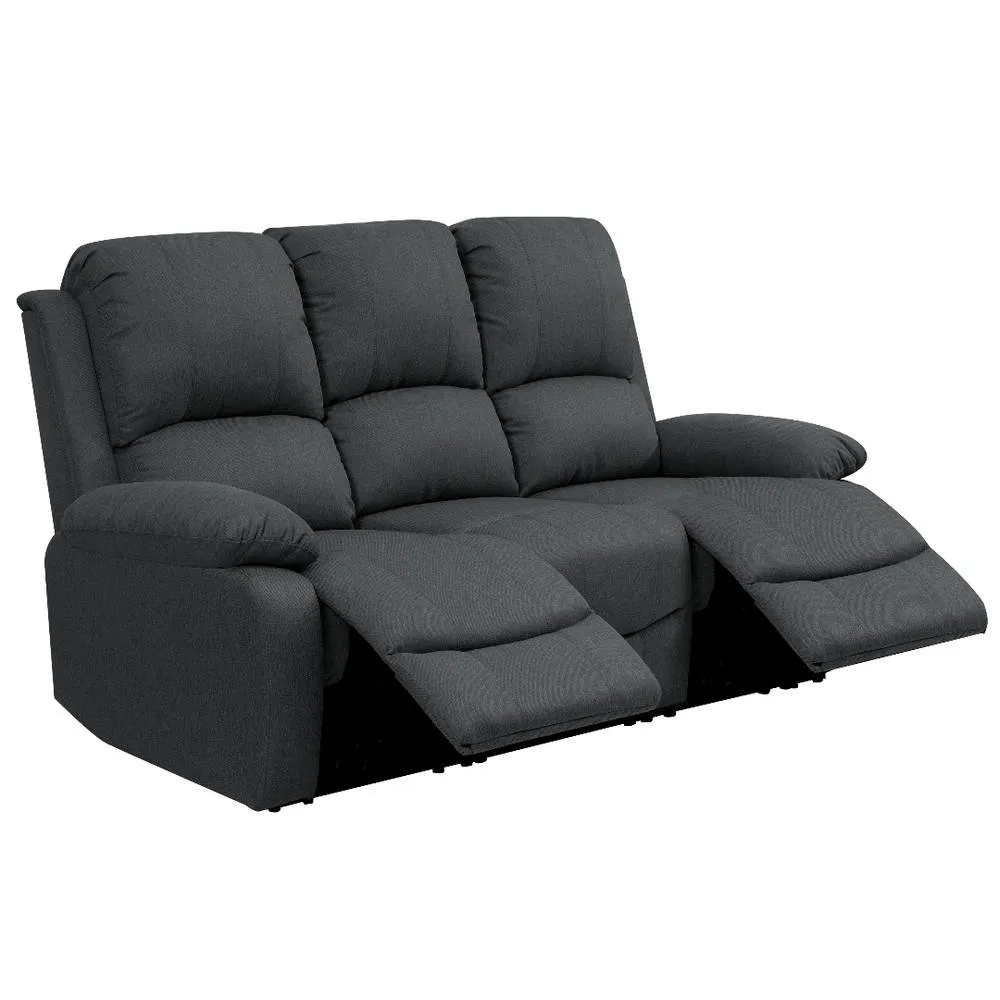 Comfy Living Ltd Luxury Fabric Reclining 3 Seater Sofa & 2 Seater Sofa in Dark Grey 2