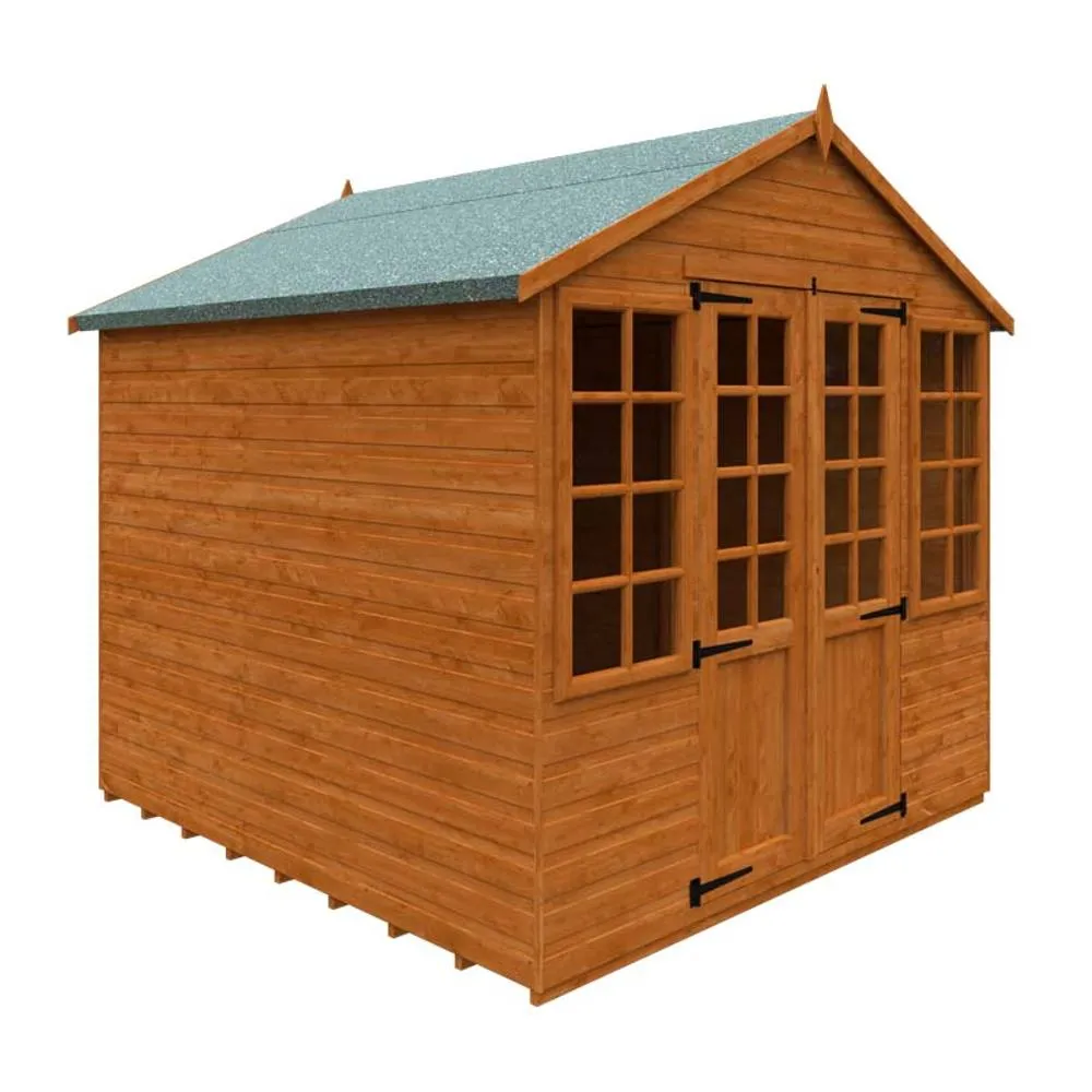 Buttercup Farm 8 x 8 Feet Summerhouse 12mm Shed - L235 x W235 x H243.7 cm in Burnt Orange