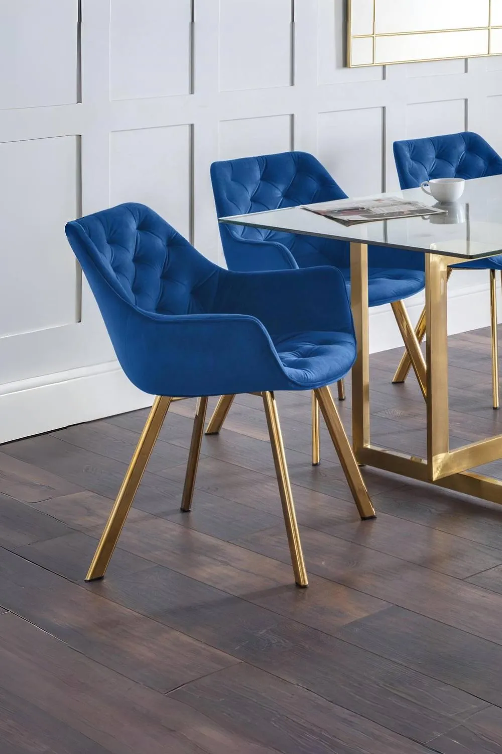 Julian Bowen Lorenzo Upholstered Dining Chair (Set of 2) in Blue