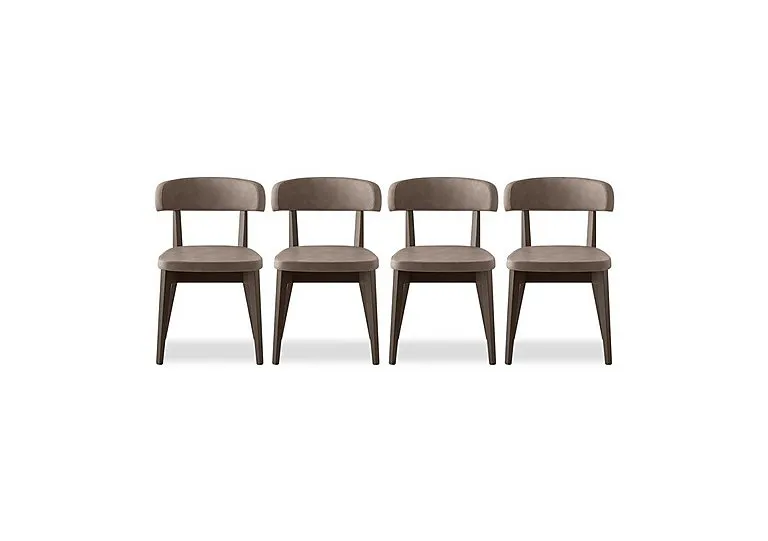 Siren Set of 4 Graphite Wooden Leg Dining Chairs - Desert