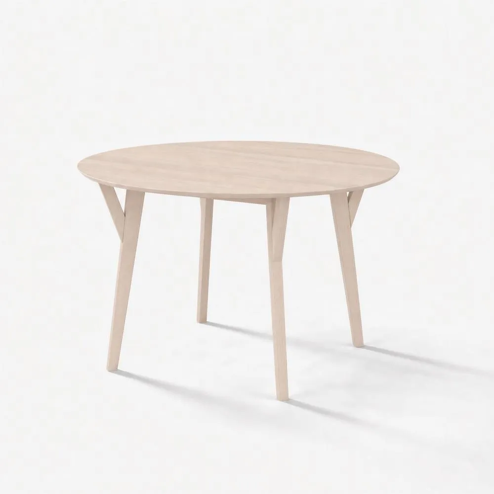 FurnitureboxUK Lynton Round Walnut Effect Wood 4-6 Seater Dining Table in White 3