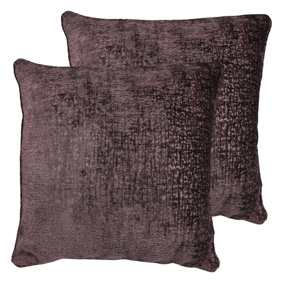 HomeSpace Direct Belmont Cushions 2 Pack in Aubergine