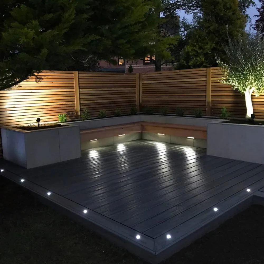 First Choice Lighting Set of 20 - 30mm Stainless Steel IP67 Cool White LED Decking Kit in Silver 3