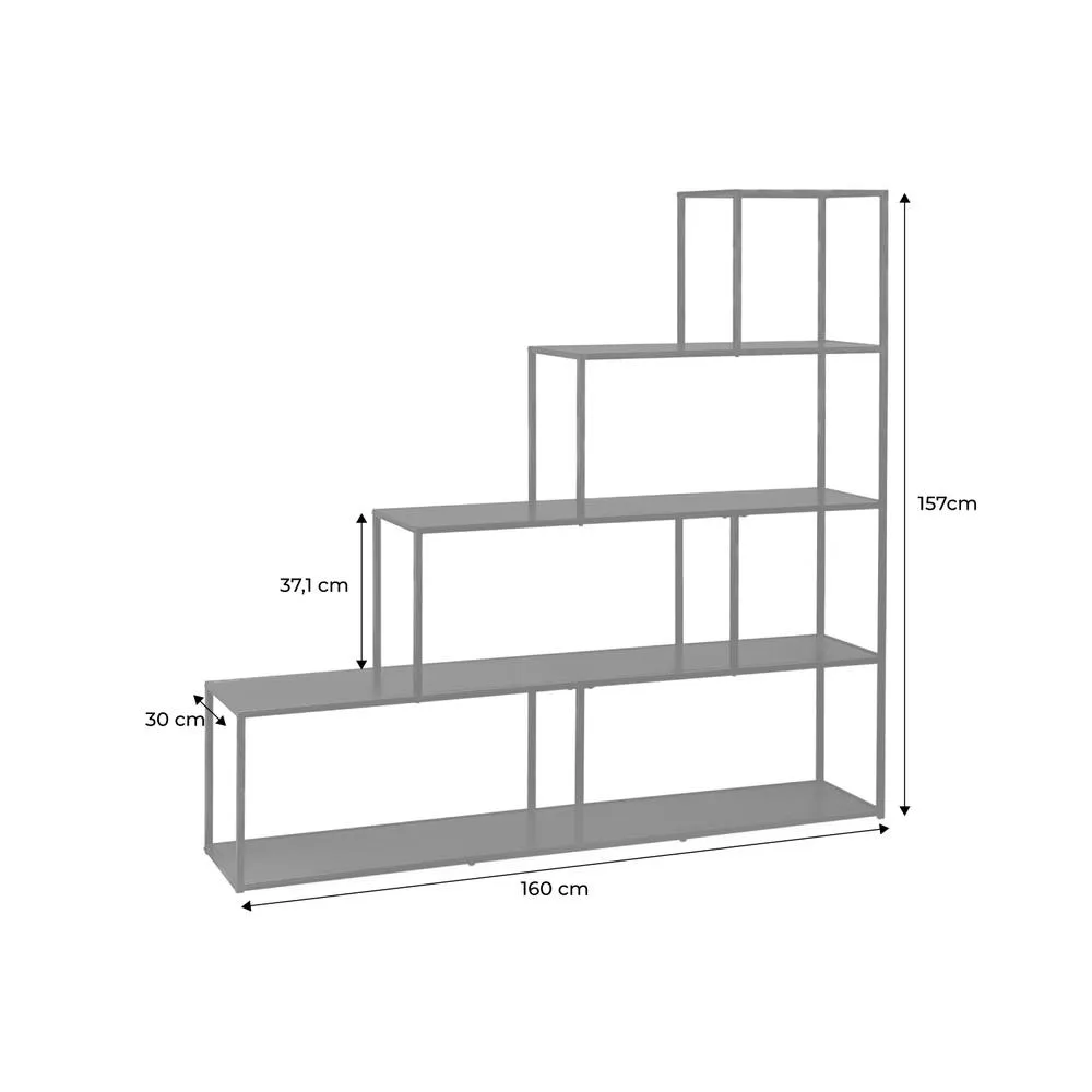 sweeek 4-shelf Industrial Bookshelf In Black Metal 5