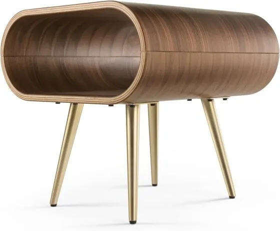 Hooper Storage Side Table, Natural Walnut and Brass