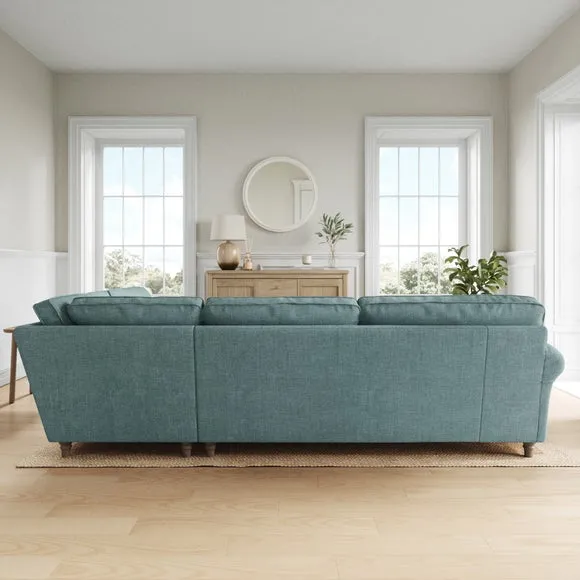 Flori Tonal Plush Chenille Corner Sofa 3
