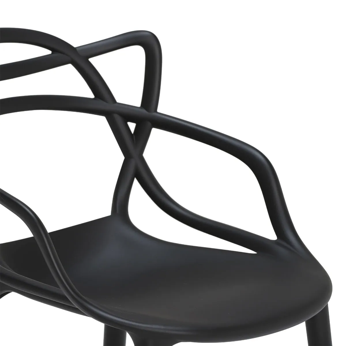 Kartell Masters Low Dining Stool 65Cm, Black Plastic | Barker & Stonehouse 4