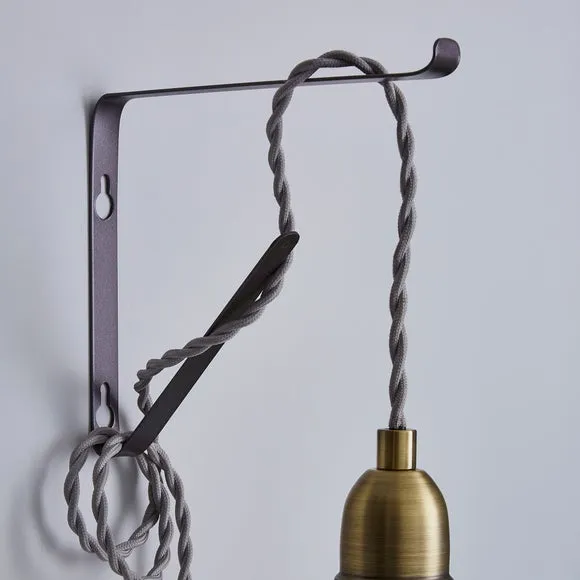 Marsden Pewter Industrial Plug In Wall Light 4