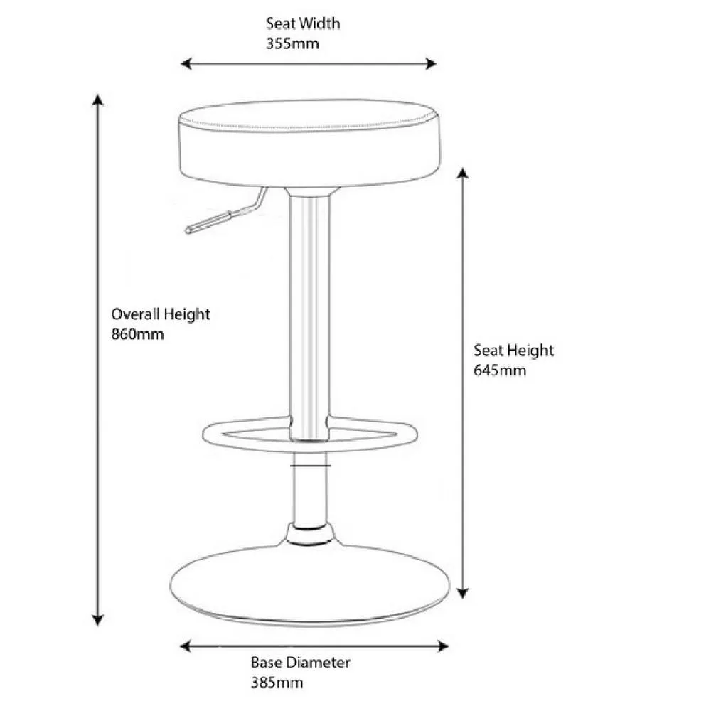 netfurniture Envy White Kitchen Swivel Bar Stool No Back Height Adjustable 6
