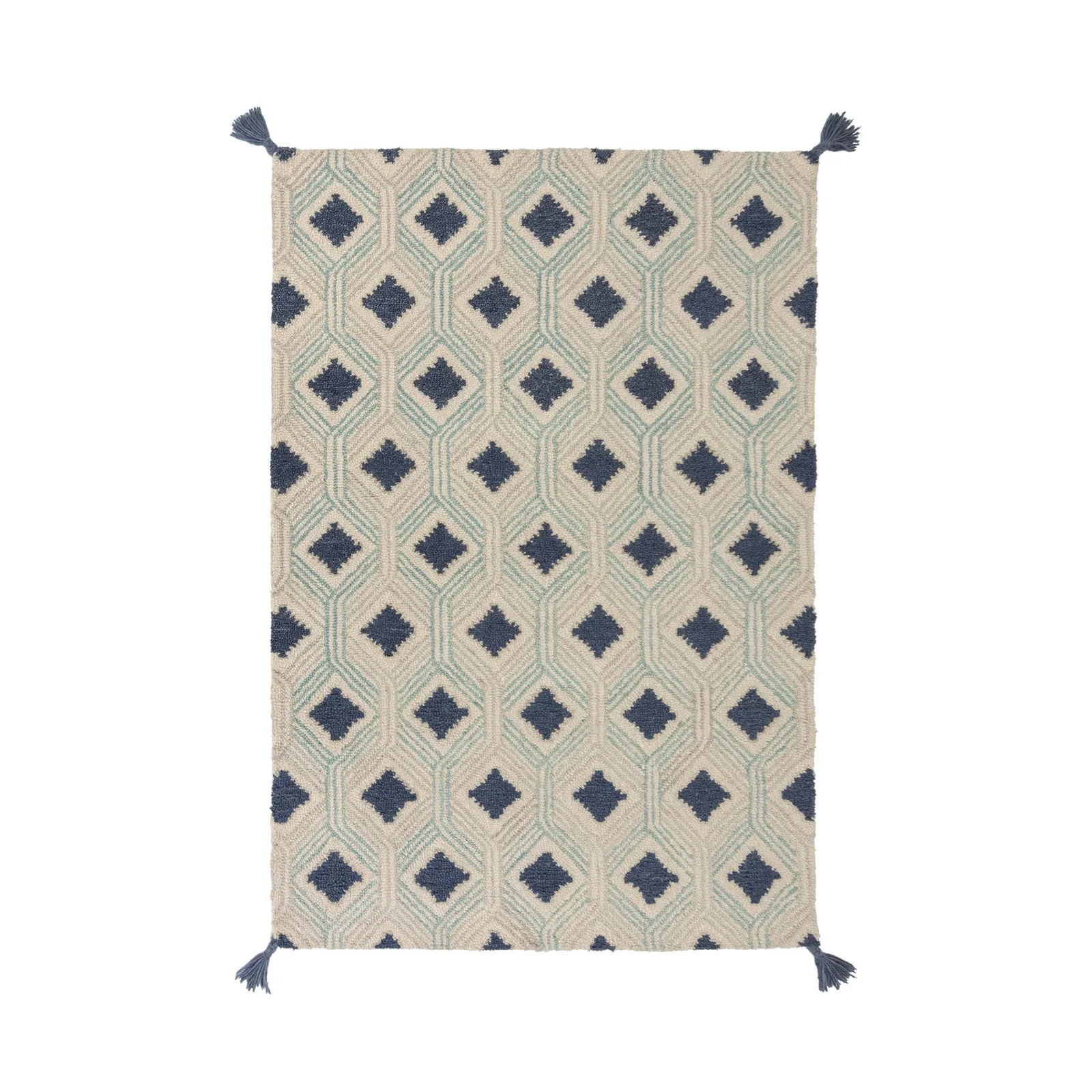 Marco Geometric Rug Beige and Blue