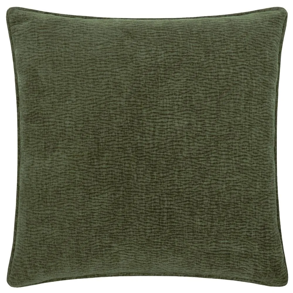 Yard Heath Washed Velvet Textured Cushion Olive 50 X 50Cm, Green 2