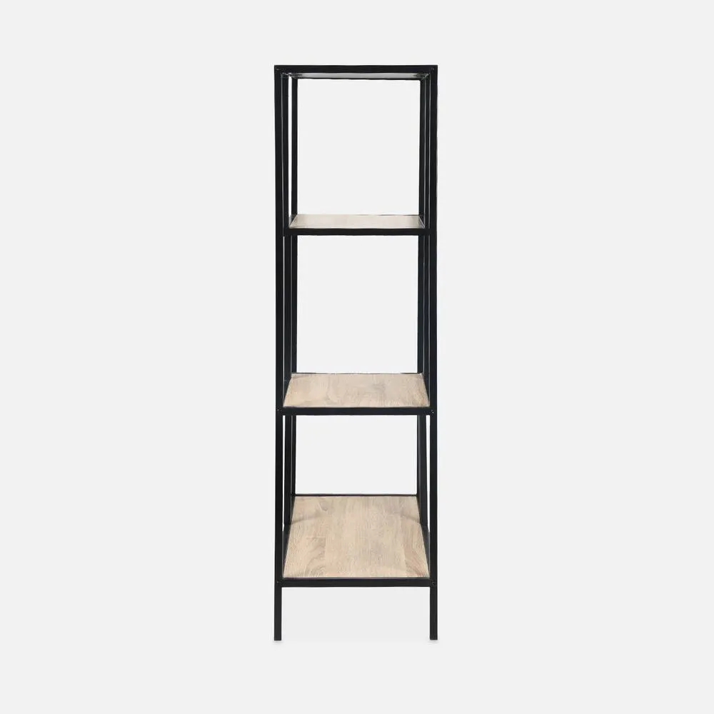 sweeek 4-level Industrial Bookshelf In Metal & Wood Effect in Light Brown 3