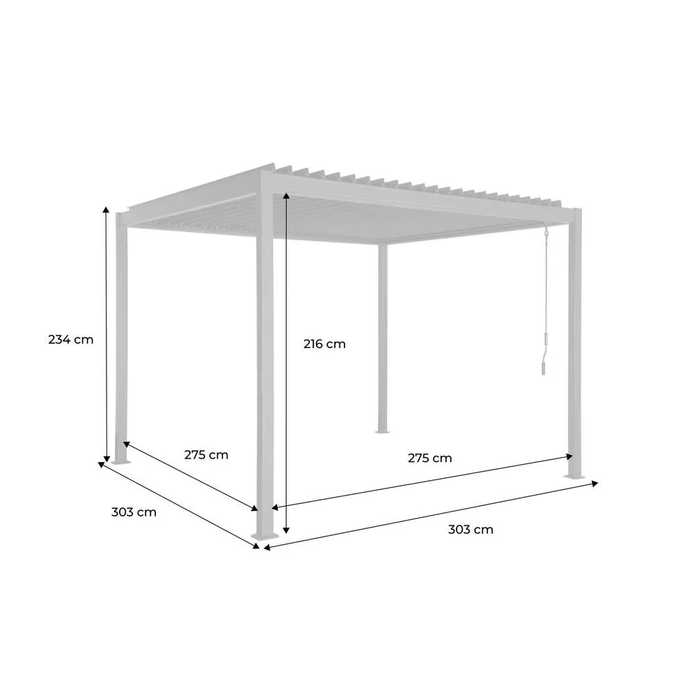sweeek Louvered pergola aluminum & steel 3x3m in Dark Grey 5