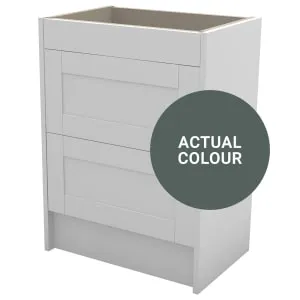 Duarti By Calypso Highwood 600mm Slimline 2 Drawer Floor Standing Vanity Unit - Woodland Green
