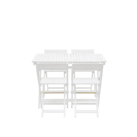 Ottinge White Wooden Foldaway Dining Set 6