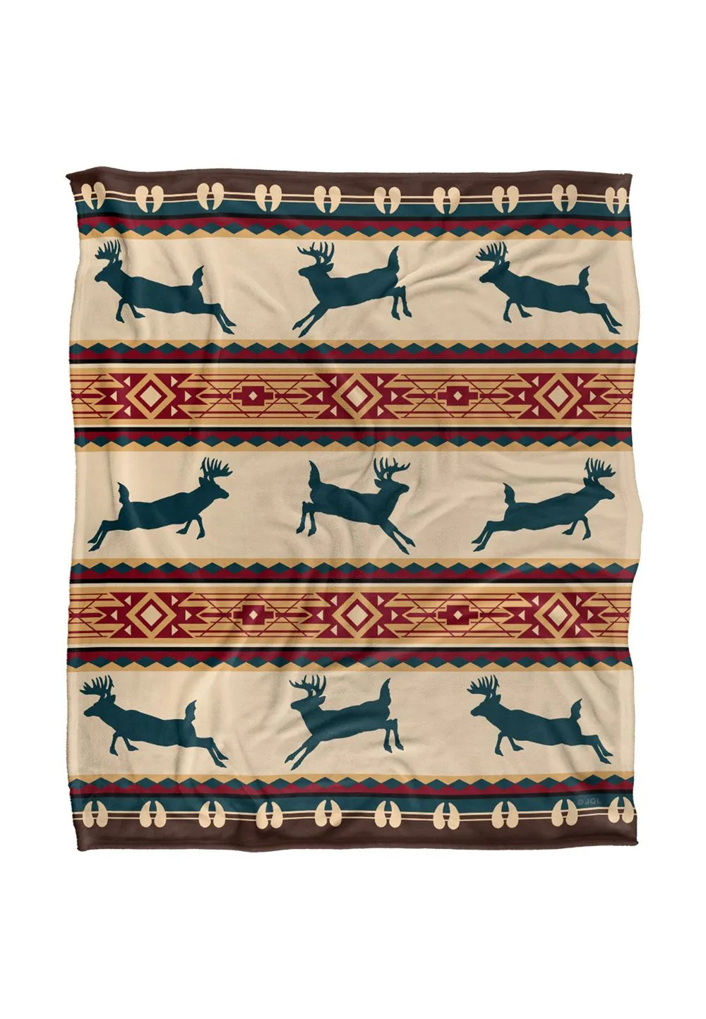JQ Licensing Southwest Lodge Deer Silky Touch Super Soft Throw Blanket 152 X 127 cm in White