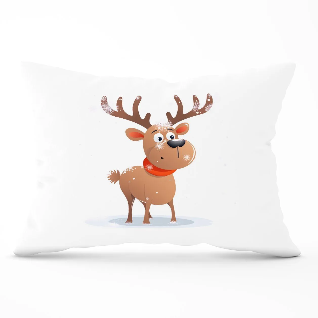 Warren Reed - Designer Reindeer In A Scarf Cushions