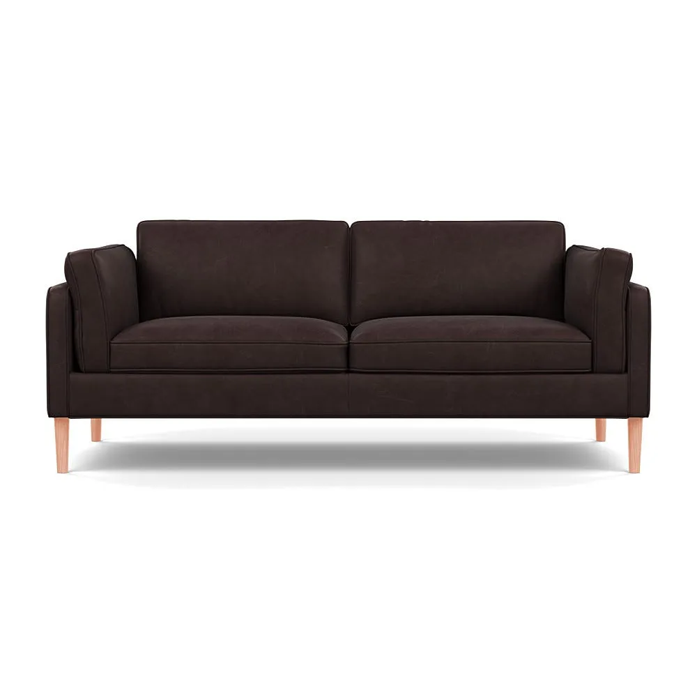 Heal's Sonno 3 Seater Heritage Leather Dark Walnut 2069 Natural Feet 1