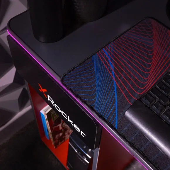 X Rocker Carbon Tek Gaming Desk with Wireless Charging and Neo Fibre LED 5