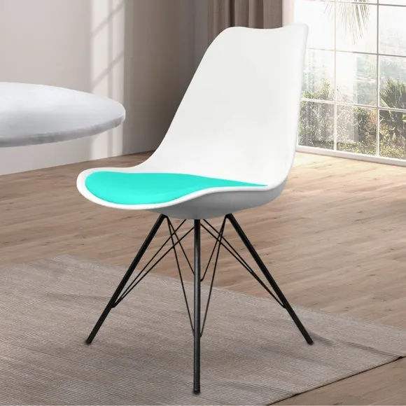 Fusion Living Soho White Plastic Dining Chair 1