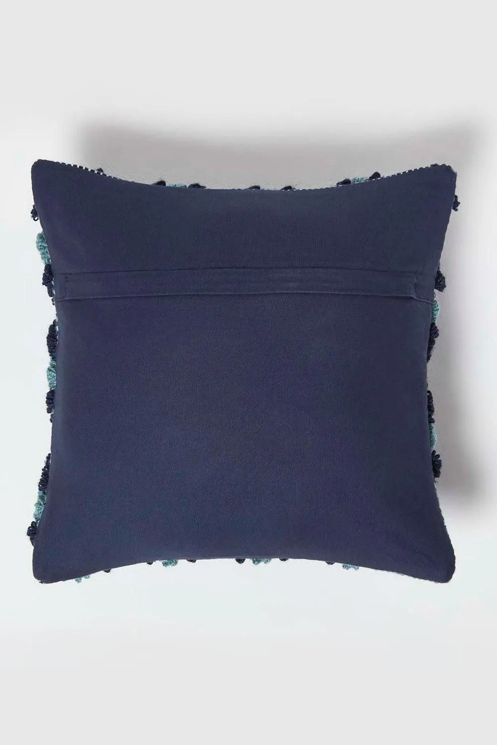 Homescapes Tula Handwoven Textured Navy & Teal Cushion 3
