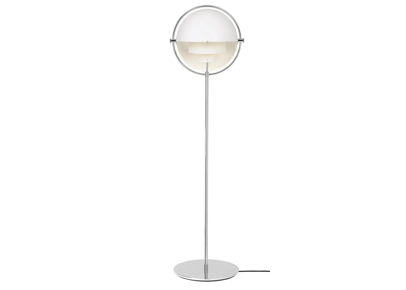 Gubi Multi Lite Floor Lamp Chrome Base Chrome Shade 2