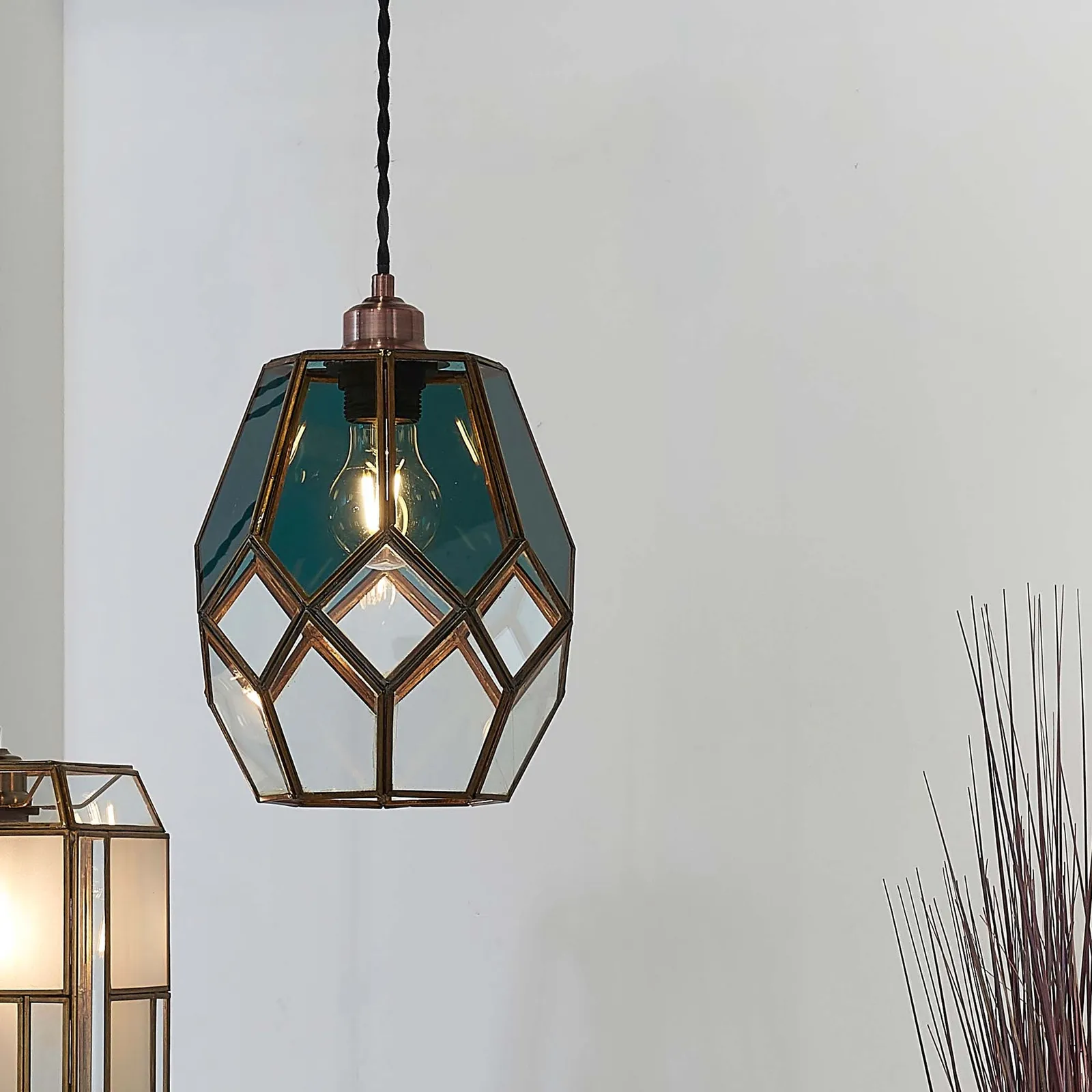 Vogue Eacham Easy Fit Pendant Shade Antique Brass