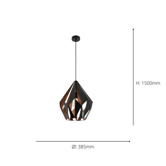 EGLO Carlton Art Deco Geometric Pendant Light 4