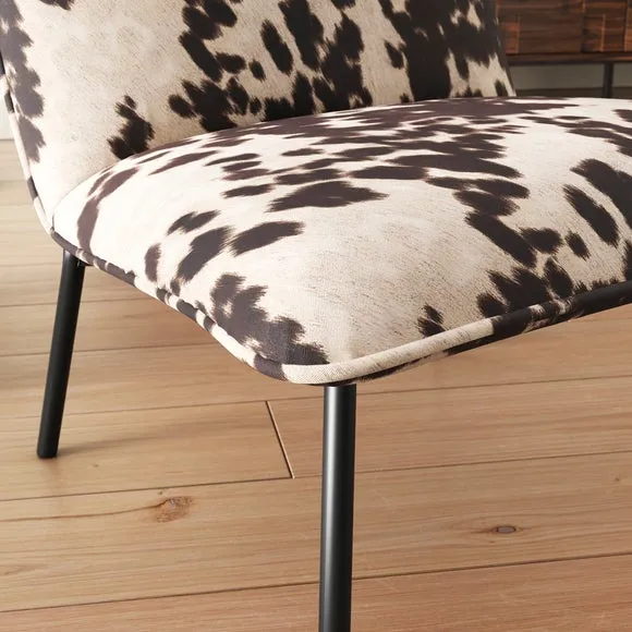 Sarnia Cow Print Velvet Occasional Chair 4