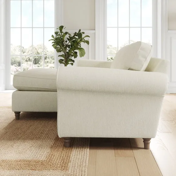 Flori Chunky Chenille Corner Chaise Sofa 2