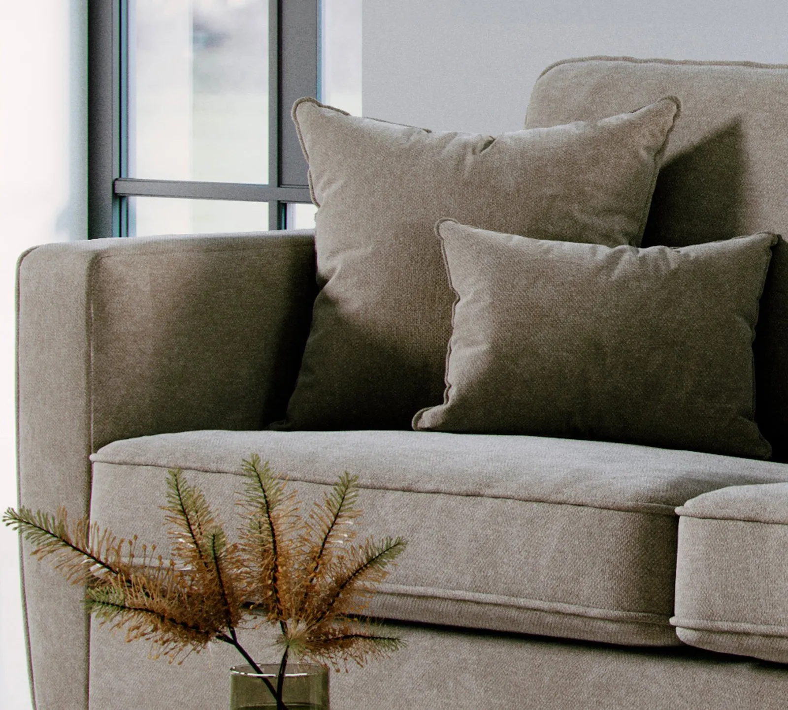 The Great Sofa Company Jackson 3 Seater Chenille Sofa in Light Brown 4