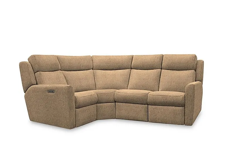 Wren Small Fabric Power Recliner Left Hand Facing Corner Sofa with Power Headrests and Power Lumbar - Boucle Cocoa