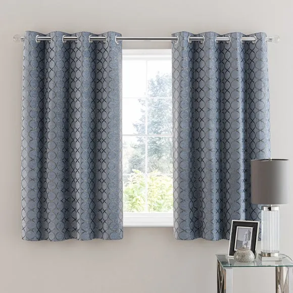 Chenille Ogee Eyelet Curtains 5
